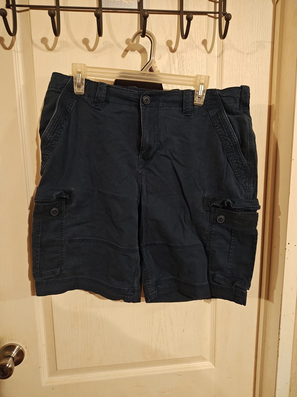 George Men's Dark Blue Cargo Shorts with Utility Pockets